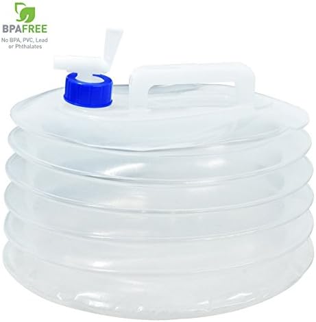 Velitae Collapsible Water Carrier Cans 5L / 10L/ 15L PE BPA-Free Non-toxic Portable Folding Water Container Holder Buckets for Camping Fridge Hiking Hunting Fishing Climbing BBQ Travel Outdoor