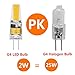 LAKES G4 COB LED Bulb, 2W(25W Halogen Equivalent), 200Lumens, 3000K Warm White, DC/AC12V, 6-Pack