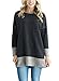 LOSRLY Women Casual Long Sleeve Two Tone Color Block Pullovers Sweatshirt Loose Tunic Tops with Side Slit