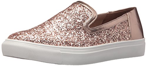 STEVEN by Steve Madden Women's Kenner Sneaker, Rose Gold Glitter, 8.5 M US