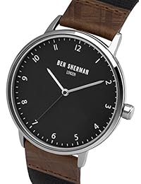 Ben Sherman wb049te Hombres Portobello Heritage gris y correa de café