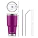 DYNAMIC SE 30oz Tumbler Double Wall Stainless Steel Vacuum Insulated Travel Mug with Splash-Proof Lid Metal Straw and Brush (Fuchsia)