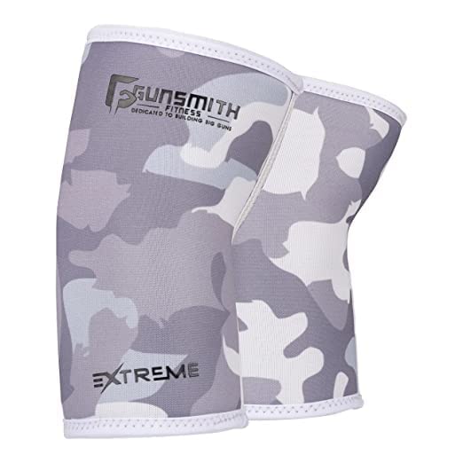 Gunsmith Fitness Elbow Sleeves Weightlifting - Neoprene Compression Gym Sleeves - Non Slip Gym Support - Breathable Weightlifting (Arctic Camo, XXL)