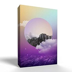 Canvas Wall Art - Super Big Moon with Mountain Landscape - Modern Home Art Stretched and Framed Ready to Hang - 12x18 inches