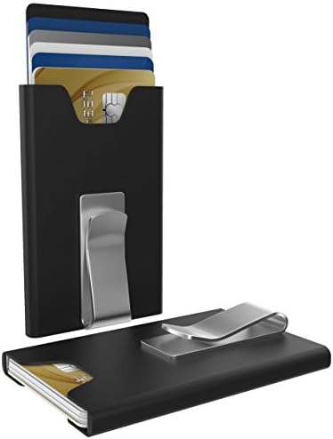 Money Clip Slim Aluminium Card Holder, RFID Blocking, Thin Minimalist Front Pocket Wallet Case