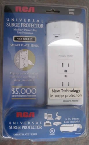 RCA Universal Surge Protector Smart Plate Series 410 Joules