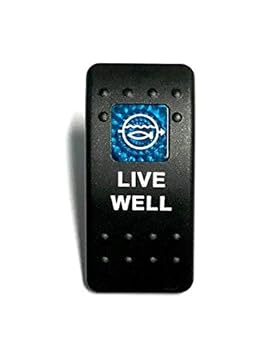 Euro Rocker Switch Cover with Text, Black with Blue Lens. Contura II, Fits Carling, Cole Hersee, Blue seas