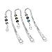 Housweety Silver Tone Bookmarks W/Crystal Believe Dangle Bead 123mm(4 6/8Inch) 3PCs