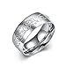 8MM Stainless Steel Ring With Engraved Florentine Design Sizes 7 to 10,Fits Women Men size 10