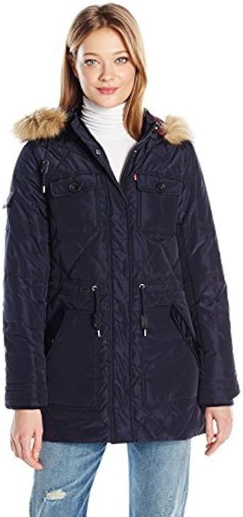 women's quilted parka with hood