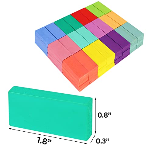 MCPINKY 360PCS Super Domino Blocks, 12 Colors Bulk Dominoes Wooden Domino Blocks Colored Dominoes Building Block Tile Game Racing Educational Toy for Kids Birthday Party Favor