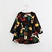 Vovotrade Girls Autumn Forest Animals Graffiti Cartoon Children Long Sleeve Dresses (2T, Navy)