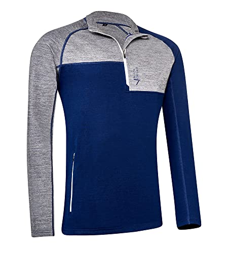 Black Crevice Dolcevita da Sci da Uomo in Lana Merino, Grigio/Navy, S