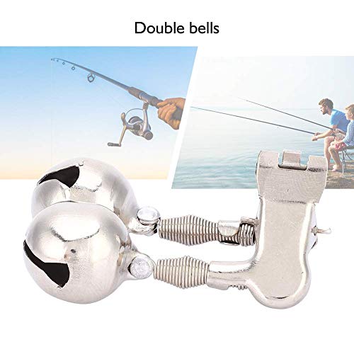 DressU Compartments .Angel Alarm Dual-Alarm Glocken Angeln Bell-Ring-Bissanzeiger, Edelstahl Doppelglocke Angelrute… – Bild 7