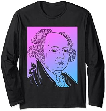 Unisex John Adams Vaporwave Aesthetic Long Sleeve Shirt Small Black