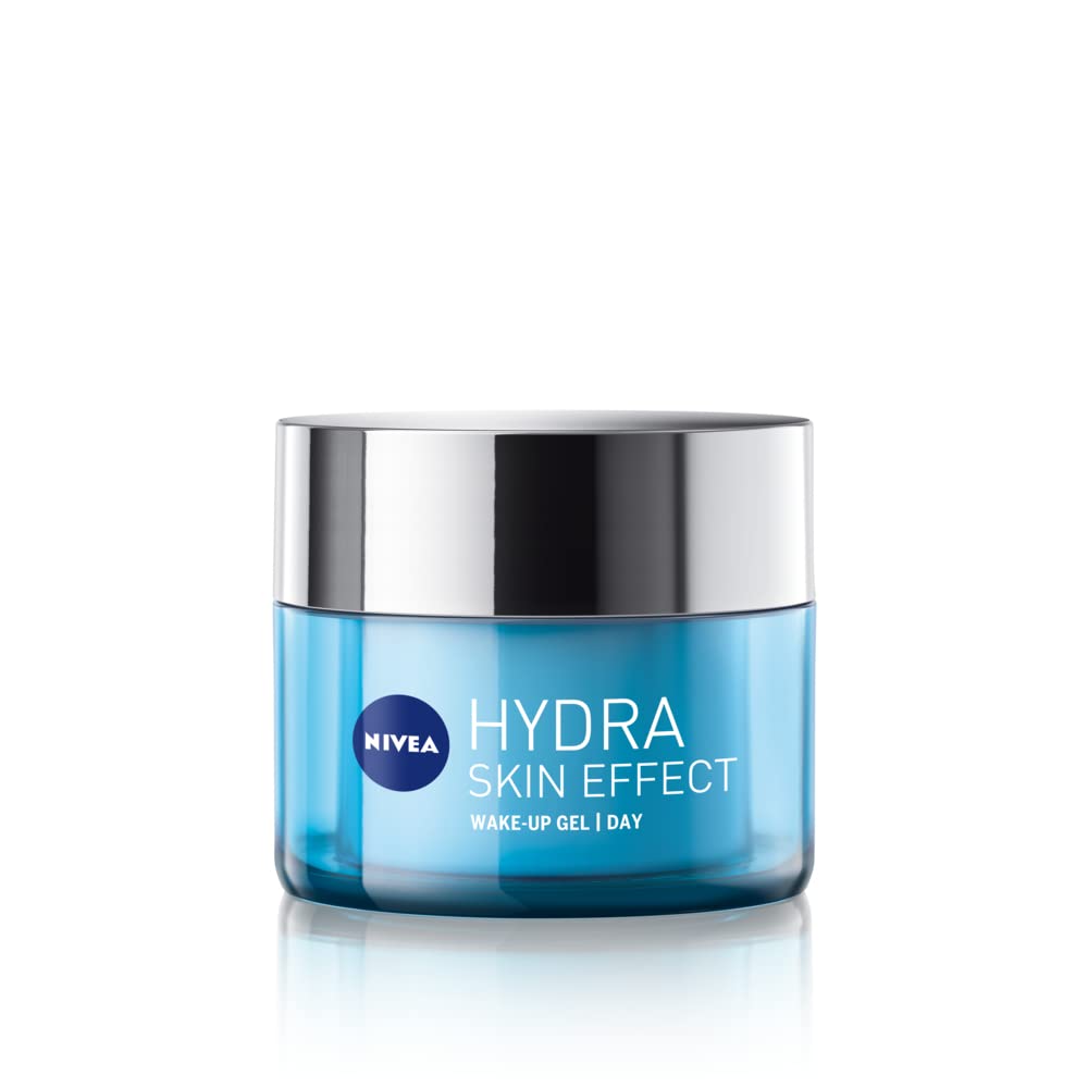 NIVEA Hydra Skin Effect Wake-Up Day Gel (50ml), Lightweight Day Face Gel Charged with Hyaluronic Acid, Gel-Based Face Moisturiser Provides 72H Hydration