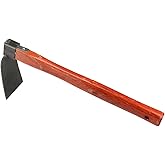 Dranvosk Garden Hoe with Wooden Handle | Heavy Duty Steel Gardening Tool for Weeding, Planting Vegetables and Flowers | Durable Farming Hoe for Outdoor Use