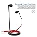 Earbuds, Vogek Bass Stereo in-Ear Headphones Earphones with S/M/L Eartips Compatible with Samsung, Android Phone and More (Black-Red)