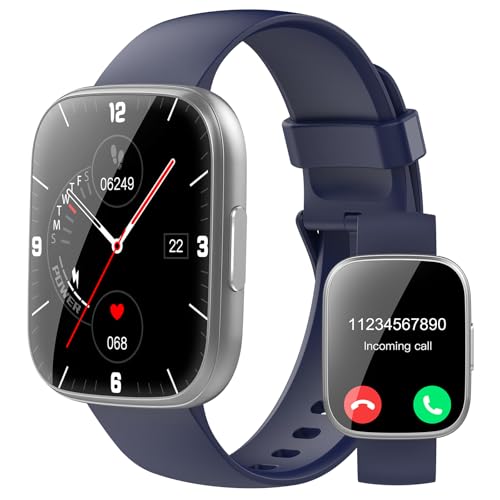 Smart Watch for Men Women Answer/Make Calls, 1.95" Fitness Watch with Hear Rate/Sleep Monitor, Fitness Tracker 110+ Sports Modes Activity Trackers IP68 Waterproof Smartwatch for iOS Android, Navy blue