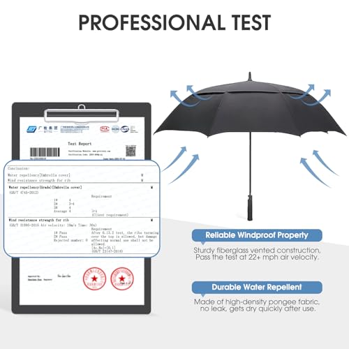 G4Free 47/54/62/68/72 Inch Golf Umbrella Windproof Auto Open Large Umbrella