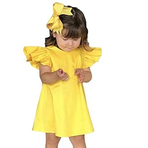Frauit Zomerjurk voor meisjes en kinderen, voor baby’s, vlinders, mouwen, feestjurk, jurk met korte mouwen, kant…
