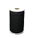 Knit Flat Elastic Band, Braided Stretch Strap Cord Roll for Sewing and Crafting (1/4 inch 6mm 50 Yards, Black)