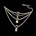 Wowanoo Multilayer Necklace Y Layer Pendant Necklace Jesus Cross Pendant Necklace for Women Gold
