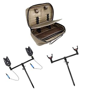 Hirisi Tackle – Kit D’accessoires Pour Pêche à La Carpe – Avec Porte-canne, Buzz Bar, Pique, écureuil Et Alarme