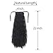 Vigorous Ponytail Extension Kinky Straight Long Tie Up Clip in Ponytail Synthetic Curly Ponytail Extension Women Girl Lady(1B#)
