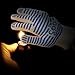 ekSel COOL Cooking Baking BBQ Oven Grill Gloves Pan Holders Heat Resistant Kevlar White with Blue Silicone Flexible 2 Pack (1 Pair)