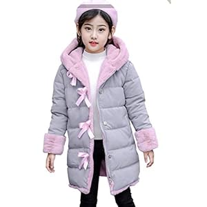 Leeharu Meisjesjas, lang, katoen, voor meisjes, kinderen, dik, comfortabel, met capuchon