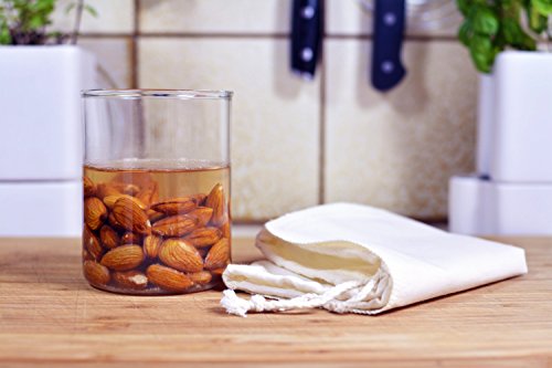 100% Organic Cotton Textile, Reusable, Durable, Natural and Finest Quality High Grade Mesh Nut Milk Bag, Nylon Free, Strainer Cheesecloth and Coffee Filter for Silk Almond Cashew Peanut Milk