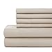Southshore Fine Living, Inc. 6 Piece Queen Sheet Set Deep Pocket, 21-Inch Extra Deep Pocket Queen Sheets, Full Elastic Fitted Sheet, Oversized Flat, Cream Pillow Cases Set of 4, Cream Sheets, Bone