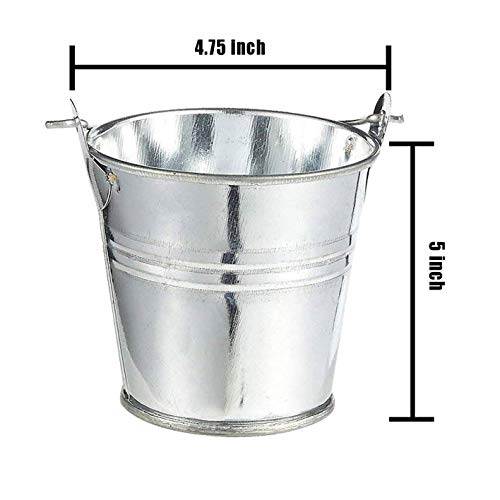 Large Galvanized Metal Buckets with Chalkboard Stickers and 5.5" Mini