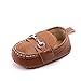 LIDIANO Baby Soft Sole Toddler Loafers Boat Shoes Crib Shoes (6-12 Months, Brown)