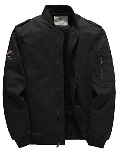 Wenven men s fleece american military jacket m65, black…