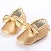 Voberry Baby Boys Girls Soft Soled Tassel Bowknots Crib Shoes PU Moccasins (0~6M, Gold)