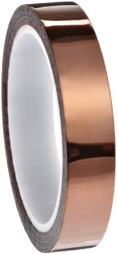 Polyimide Masking Tape, 3" Core, -269 to 400 Degree C Performance Temperature, 30 lbs/inch Tensile Strength, 1 mil Thick, 36 yds Length x 3/4" Width