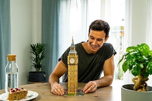 3D Puzzle 12554 - Big Ben - Der weltbekannte Uhrenturm aus London, offiziell seit 2012 Elizabeth Tower genannt, als dreidimensionales Modell zum selber Puzzeln ab 8 Jahren