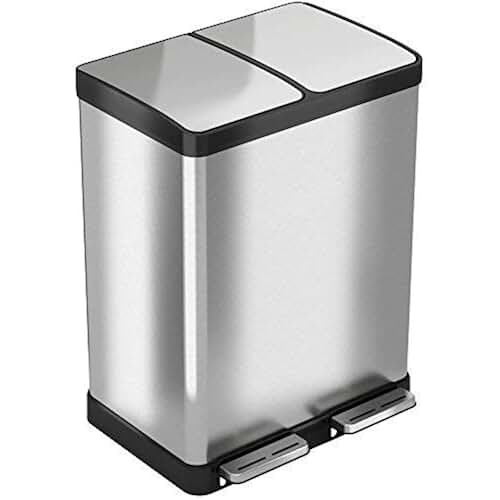 two compartment trash can