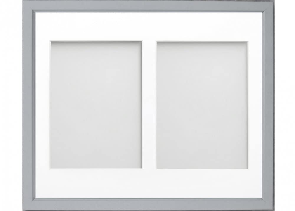 Frame Company Drayton Multi Aperture Photo Frame, Grey, 12x10 for 7x5 inch (x2)
