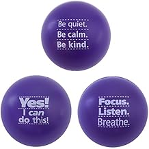 Motivational Stress Ball Assortment, 3 Pack, Teacher Peach Stress Relief Toys for Kids and Adults (7 Colors Available)