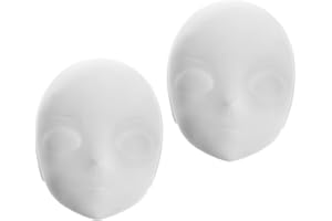 TOBBOMEY 2pcs DIY Blank White PVC Masquerade Costume Masks for Halloween Party Cosplay Paintable Full Face