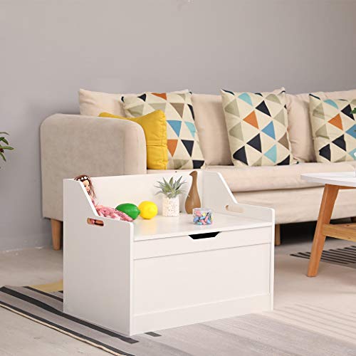 Wooden Toy Chest, Sturdy Wooden Chest - Board Outdoor Storage Box for Patio Furniture Cushions, Deluxe Toy Box, 24.4 x 15.7 x 18.1 inches (62x40x46cm) - Thumbnail 2