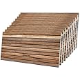 IZODEKOR 3D Wood Effect Styrofoam Wall Panels - Faux Wood Look Wall Panels for Living Room - Fake Acoustic Wood Slat Wall Panels - Pack of 10, Covers 50 sq ft.