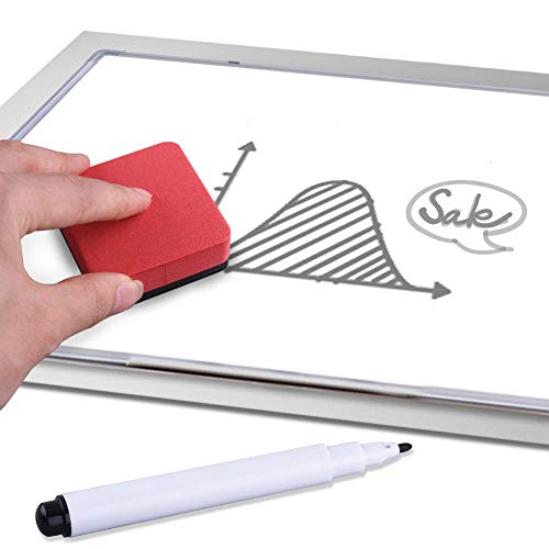 image for SIQUK 36 Packs Whiteboard Eraser Magnetic White Board Dry Eraser Red C