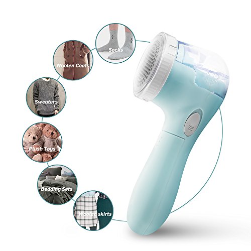 Lint Remover, Bojia Electric Clothes Fabric Shaver, Fuzz Pill Bobble Remover for Sweater, Couch, Blanket, Curtain, Socks, Legging, Wool, Cashmere, Battery Operated
