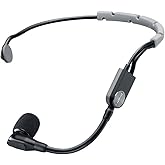 Shure SM35 Performance Headset Condenser Microphone for Hands-Free Audio, for Multi-Instrumentalists and Active Performers, 3-pin XLR Connector, Inline Preamp, Snap-fit Windscreen (SM35-XLR)