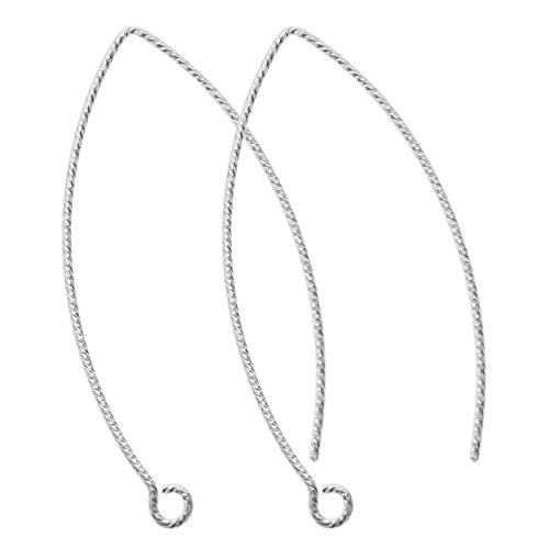 2 pcs 925 Sterling Silver Twisted Earwire French Hook Earring Pendant Dangle Connector
