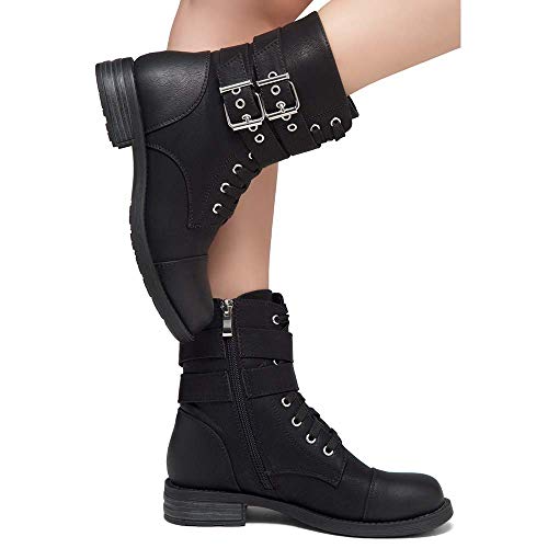 Herstyle-Florence2-Womens-Ankle-Lace-Up-Military-Combat-Booties-Mid-Calf-Boots